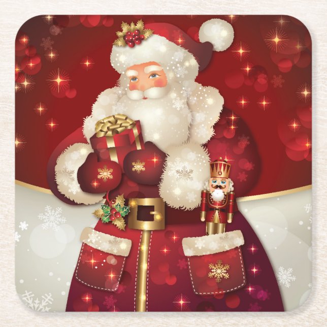 Jultomten Pappra Underlägg Papper Kvadrat (Framsidan)