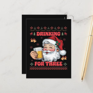 Jultomten par Chirstmas Drinking Helg Vykort