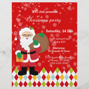 Jultomten party * välj bakgrund färg reklamblad