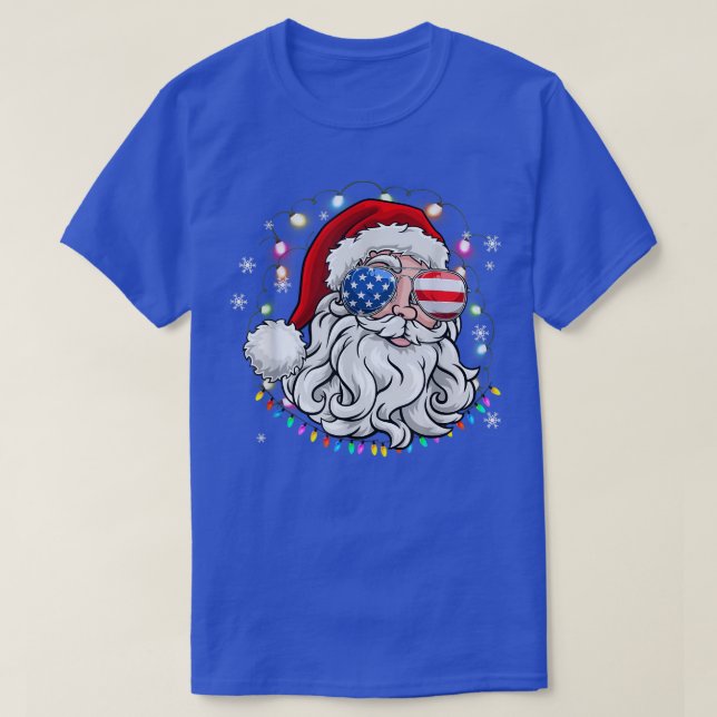 Jultomten Patriotic USA Sunglass jul i julen T Shirt (Design framsida)