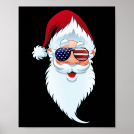Jultomten Patriotic USA Sunglasses jul Poster