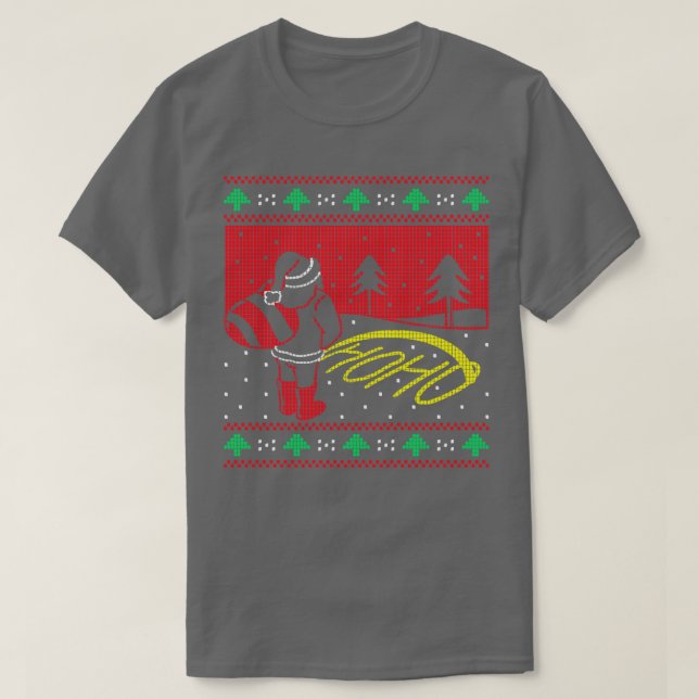 Jultomten Peeing Ho Ho Funny Ugly jul Swea T Shirt (Design framsida)