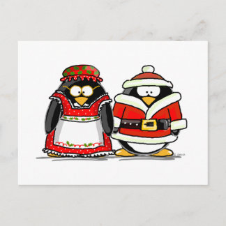 Jultomten Penguin Helg Vykort