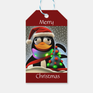 Jultomten Penguin Presentetikett