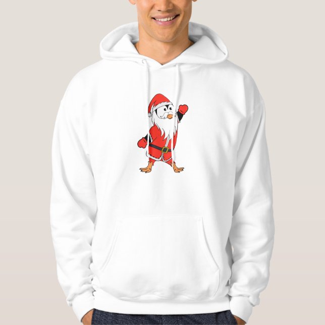 Jultomten Penguin Redo till jul Hoodie (Framsida)