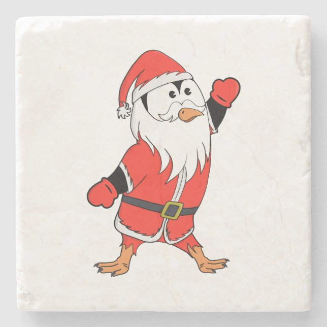 Jultomten Penguin Redo till jul Stenunderlägg (Framsidan)
