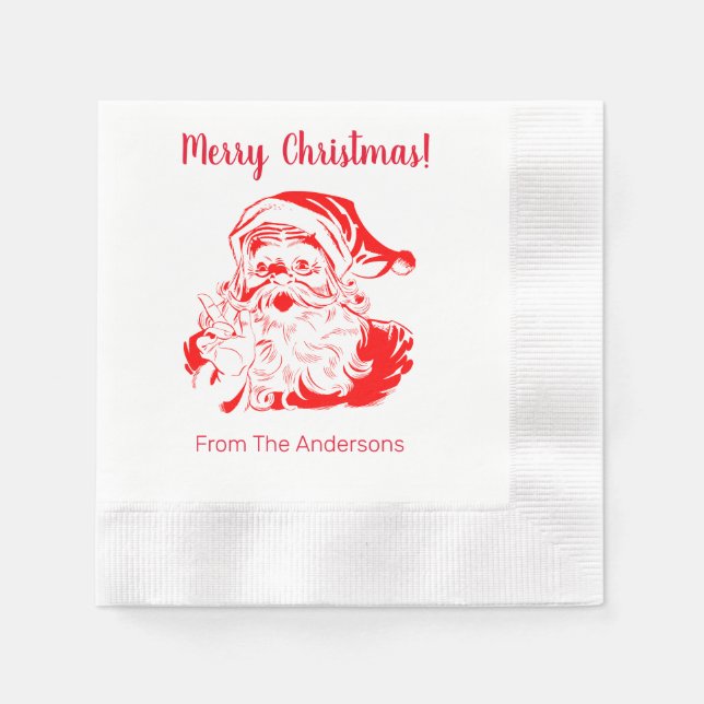 Jultomten Personlig Papper Napkins Pappersservett (Framsidan)