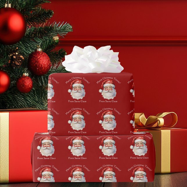 Jultomten Personlig Red Kids jul Presentpapper (Skapare uppladdad)