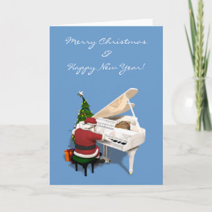 Jultomten Pianist Helgkort