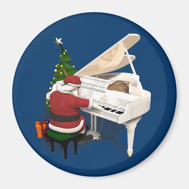 Jultomten Pianist Magnet (Framsidan)