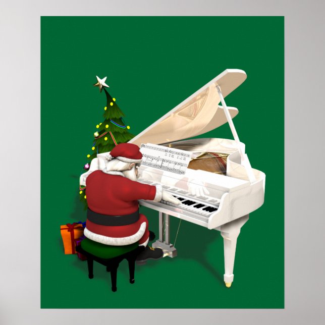 Jultomten Pianist Poster (Framsidan)
