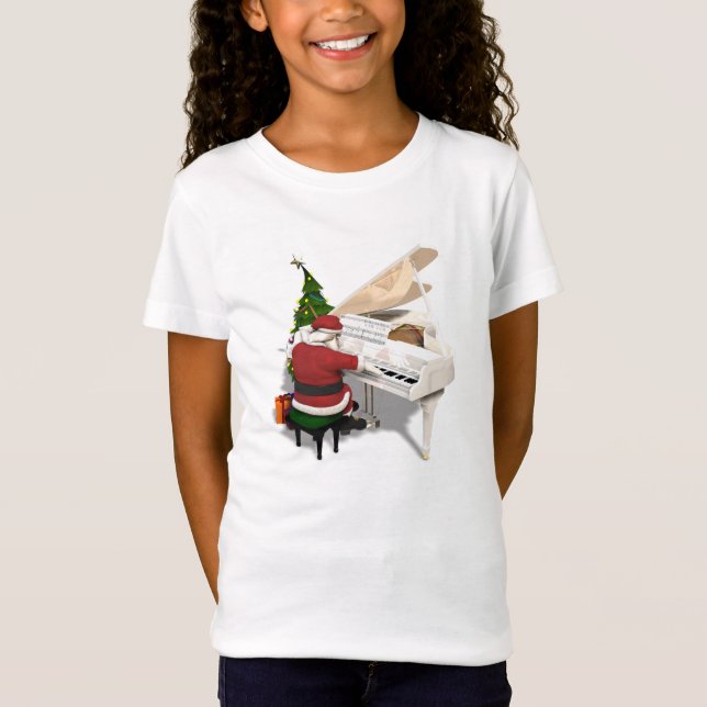 Jultomten Pianist Tee Shirt (Framsida)