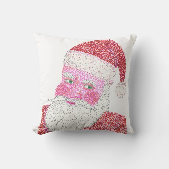Jultomten Pillow, två sidor vid Teckning-pointilli Kudde (Framsida)