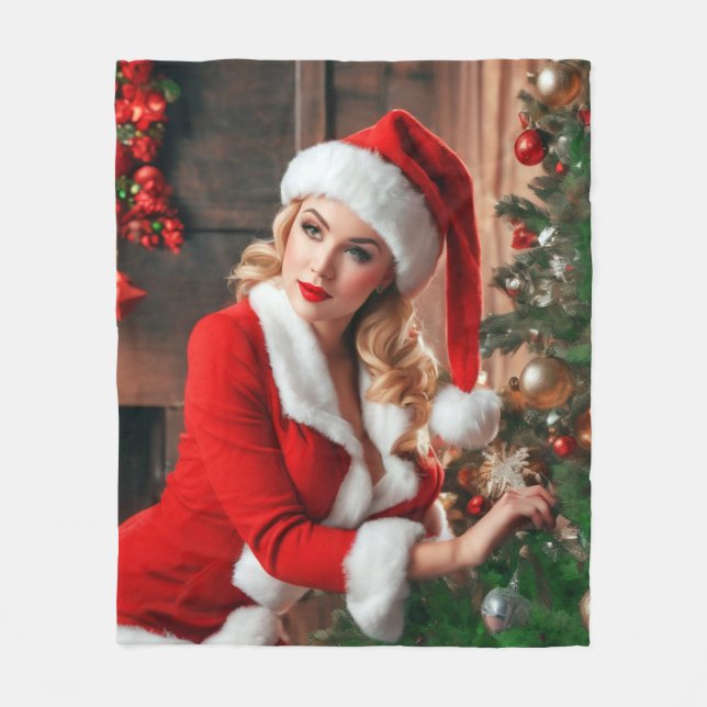 Jultomten Pinupet Dam Fleecefilt (Framsidan)