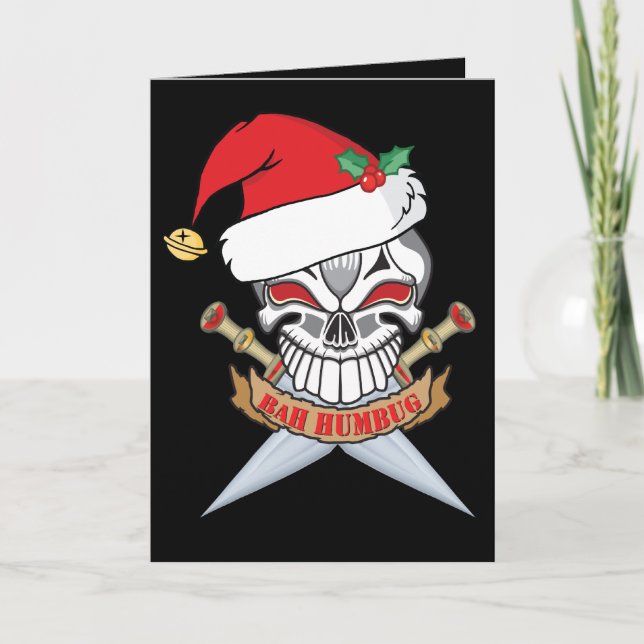 Jultomten Pirat Skull Helgkort (Framsida)