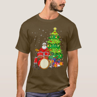 Jultomten Play Drums Nearby Julgran Funny T Shirt