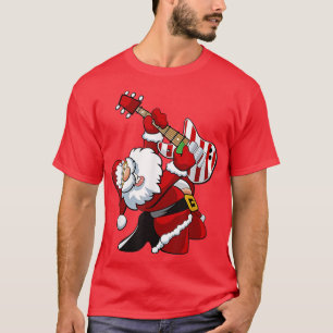 Jultomten Play Guitar Matchning-familjens jul T Shirt