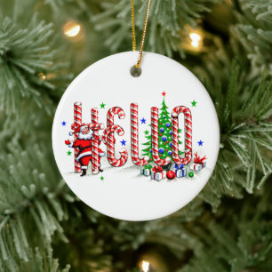 Jultomten Polkagrisar Hej Julkonst Julgransprydnad Keramik