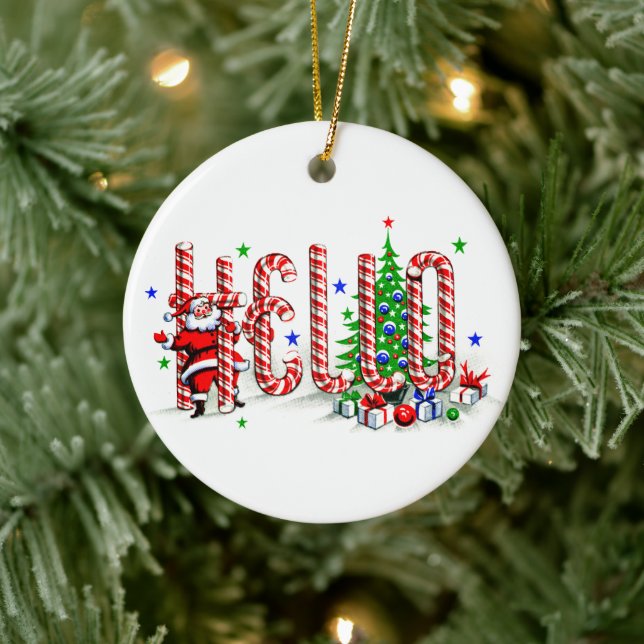 Jultomten Polkagrisar Hej Julkonst Julgransprydnad Keramik (Träd)