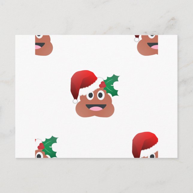jultomten poop emoji helg vykort (Framsida)