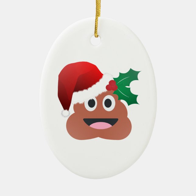 jultomten poop emoji julgransprydnad keramik (Framsidan)