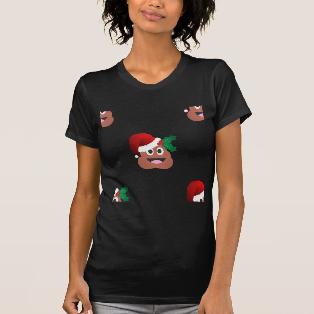 jultomten poop emoji t shirt (Framsida)