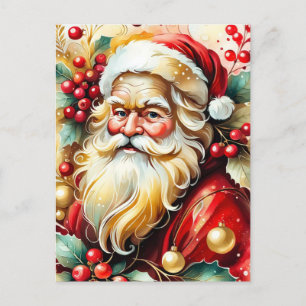 Jultomten Porträtt Helg Vykort