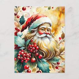 Jultomten Porträtt Helg Vykort