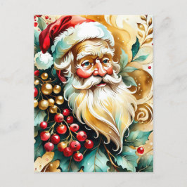 Jultomten Porträtt Helg Vykort