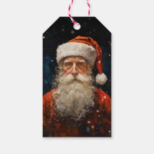 Jultomten Porträtt Vincent Van Gogh Stil Presentetikett