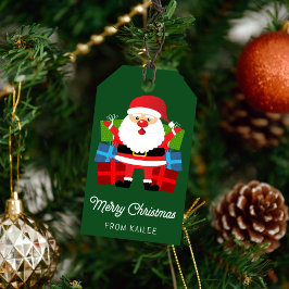 Jultomten Presenter Grönt, Helgdag, jul Presentetikett