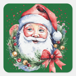 Jultomten presentidéer fyrkantigt klistermärke