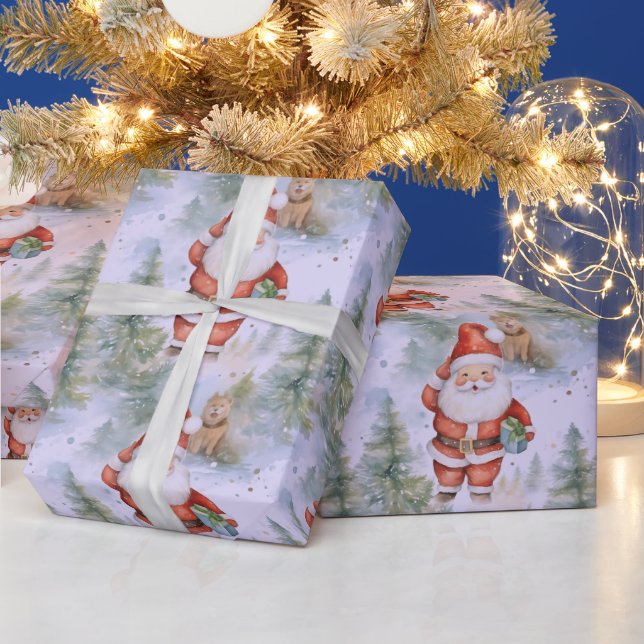 Jultomten Puppy Snö Modern jul Presentpapper (Helgdagar)