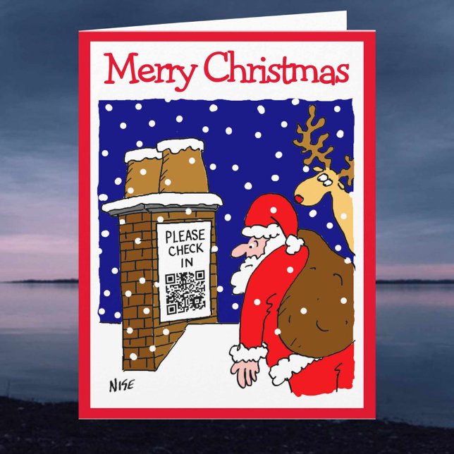 Jultomten QR-koddesign - praktiskt julkort Kort (Skapare uppladdad)