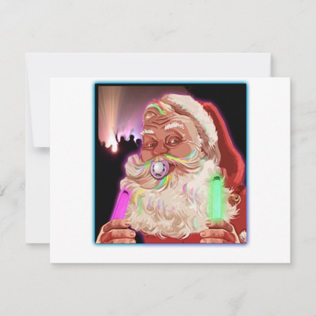 jultomten Raves Funny Santa Raver - Ingen text - Julkort (Framsida)