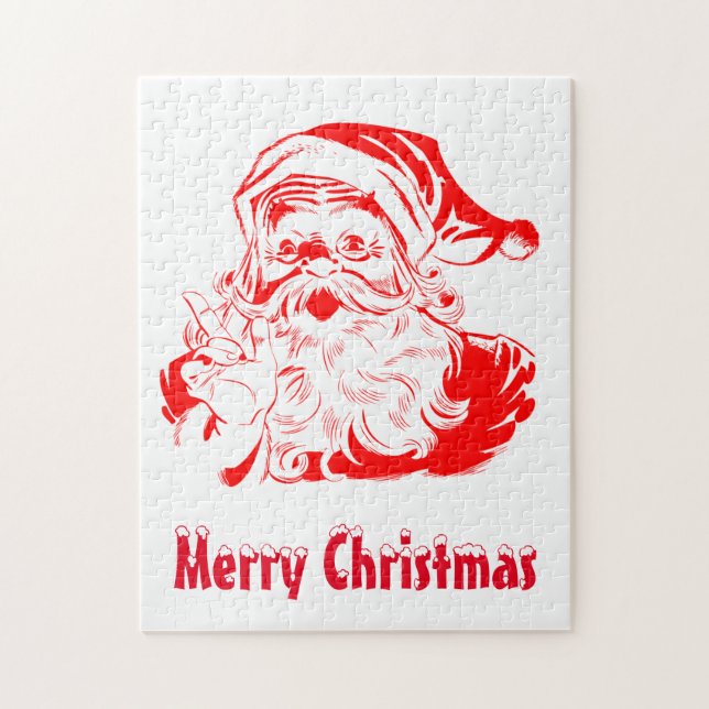 Jultomten Red and White-jul Pussel (Vertikal)