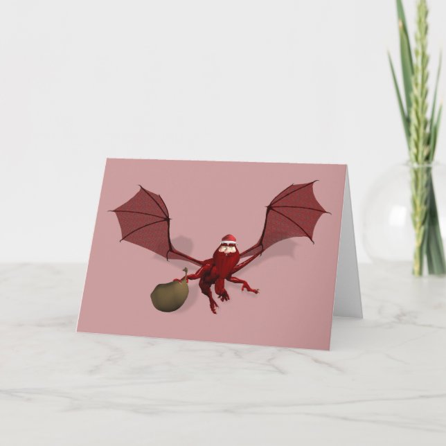 Jultomten Red Dragon Helgkort (Framsida)