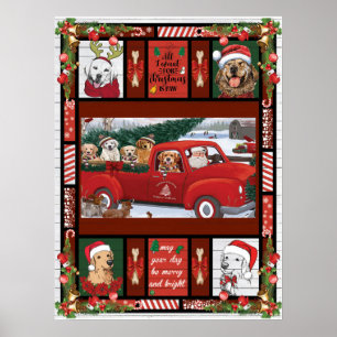 Jultomten Red Lastbil guldkyrkoherde Poster
