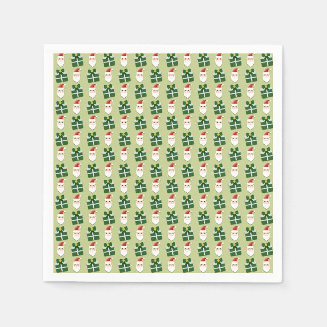 Jultomten Red och Grönt Festive Pappersservett (Framsidan)