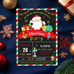 Jultomten Red och Grönt jul, Party Inbjudningar<br><div class="desc">Anpassa den här rosa julfesten från Jultomten och grönt till julfesten från med dina party-detaljer enkelt och snabbt,  tryck bara på anpassningsknappen för att ytterligare ordna om och formatera stil och placera texten.  c) Lycklig Cat Studio</div>