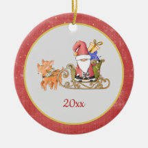 Jultomten Reindeer Sleigh-året Namn