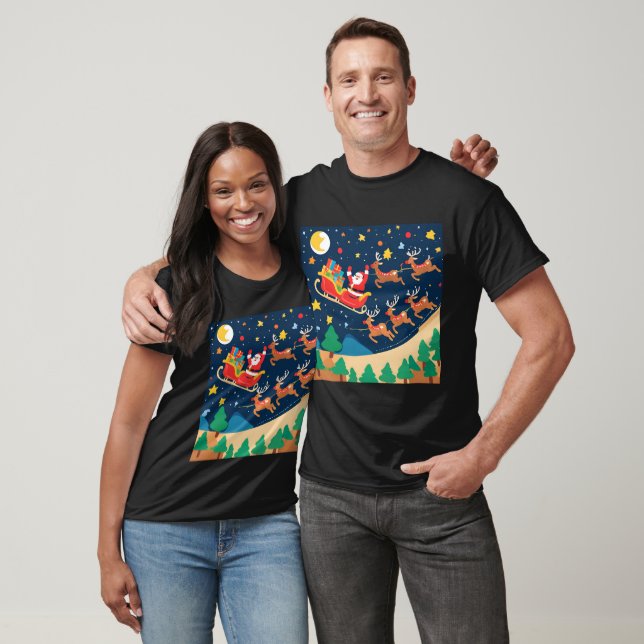 Jultomten Reindeer som kommer till staden T Shirt (Unisex)