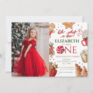 Jultomten Reindeer, vilken roligt 1:a födelsedag Inbjudningar