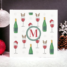 Jultomten Reindeer Vin Snö Monogram Pappersservett