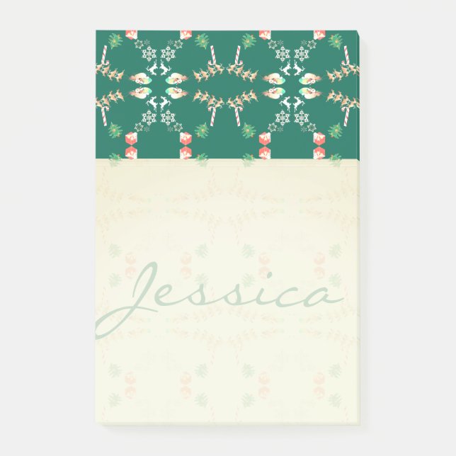 Jultomten Reindeer w/Namn Post-it Block (Framsida)