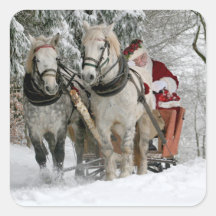 Jultomten rider i ett Horse sleigh