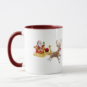 Jultomten rider på sömnen mugg