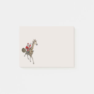 Jultomten Rides A Loely Giraffe Post-it Block