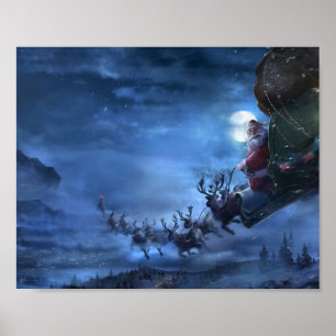 Jultomten rides rensleigh poster