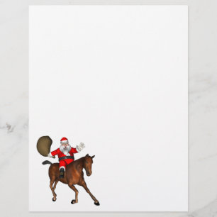 Jultomten Riding A Brown Horse